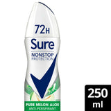 Sure Antiperspirant Deodorant Pure Melon Aloe Nonstop Protection 250 ml GOODS ASDA