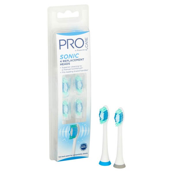 Superdrug ProCare Sonic Replacement Toothbrush Heads x4 GOODS Superdrug