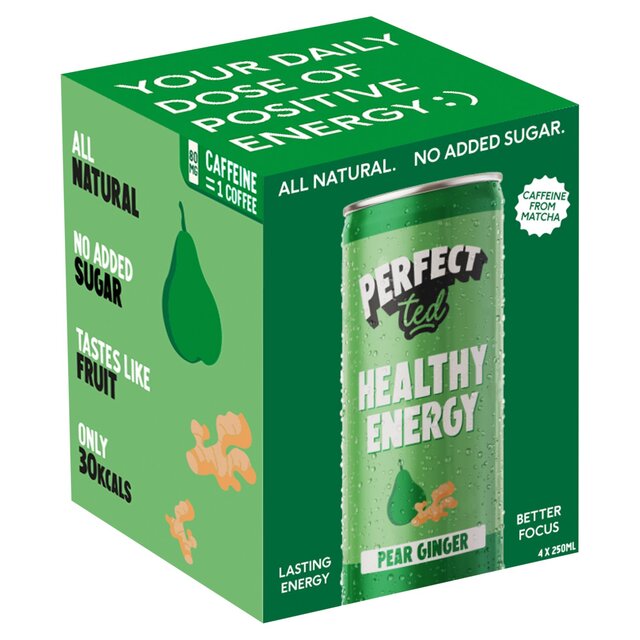 Perfect Ted Natural Energy Pear Ginger 4 x 250ml - McGrocer