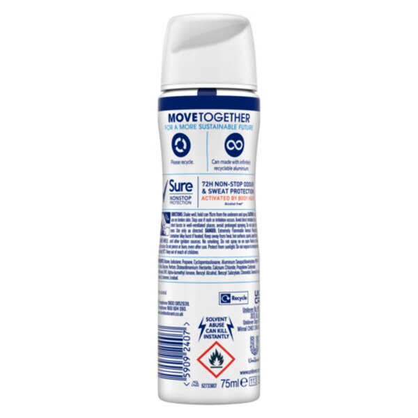 Sure Compressed Anti-Perspirant Aerosol Cotton Dry 75ml GOODS Superdrug