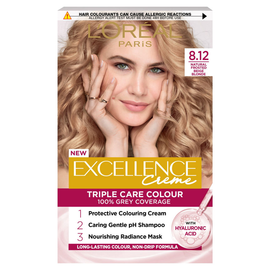 L'Oreal Excellence Creme 8.12 Natural Frosted Beige Blonde Permanent Hair Dye - McGrocer