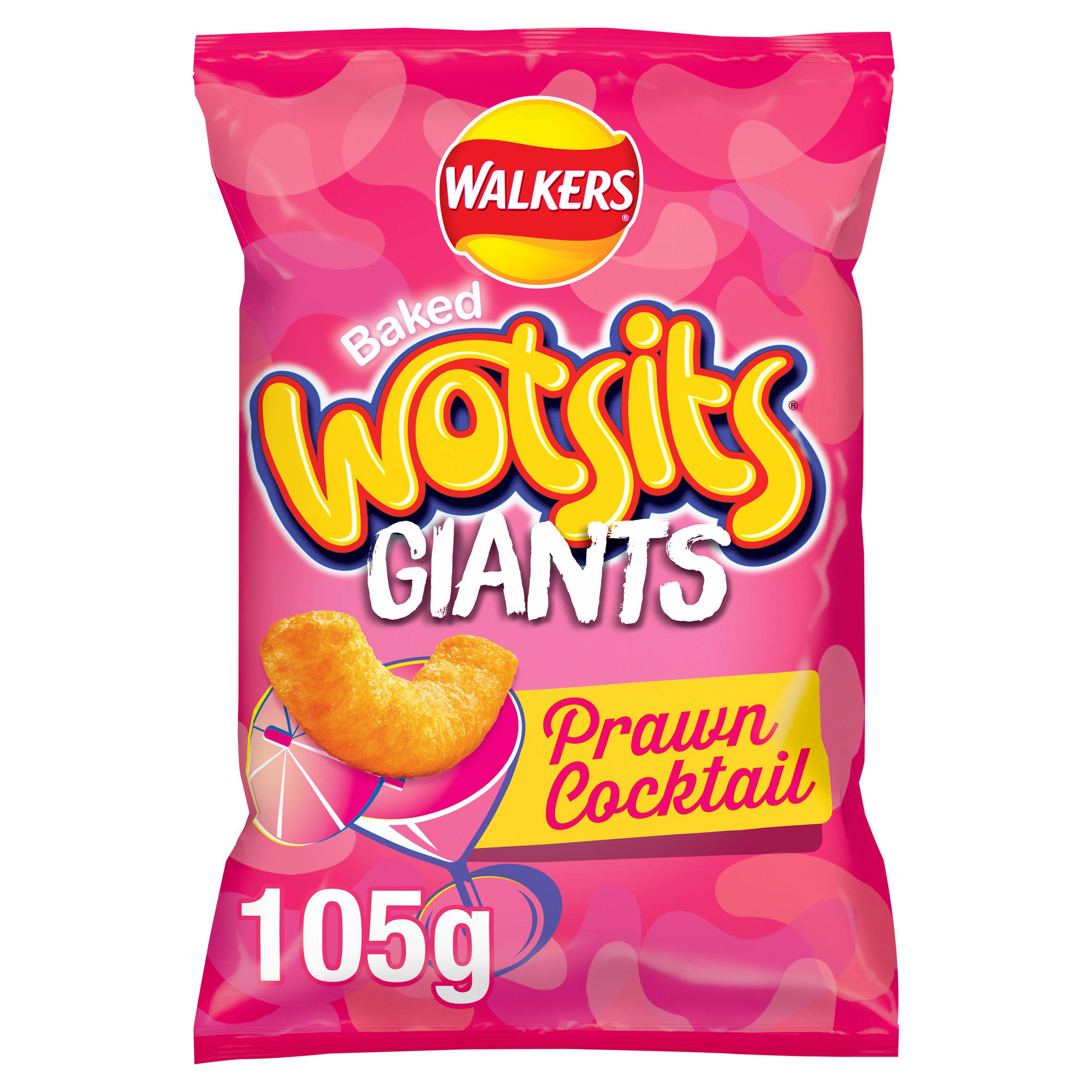Walkers Wotsits Giants Prawn Cocktail Crisps Snacks 105g GOODS Sainsburys