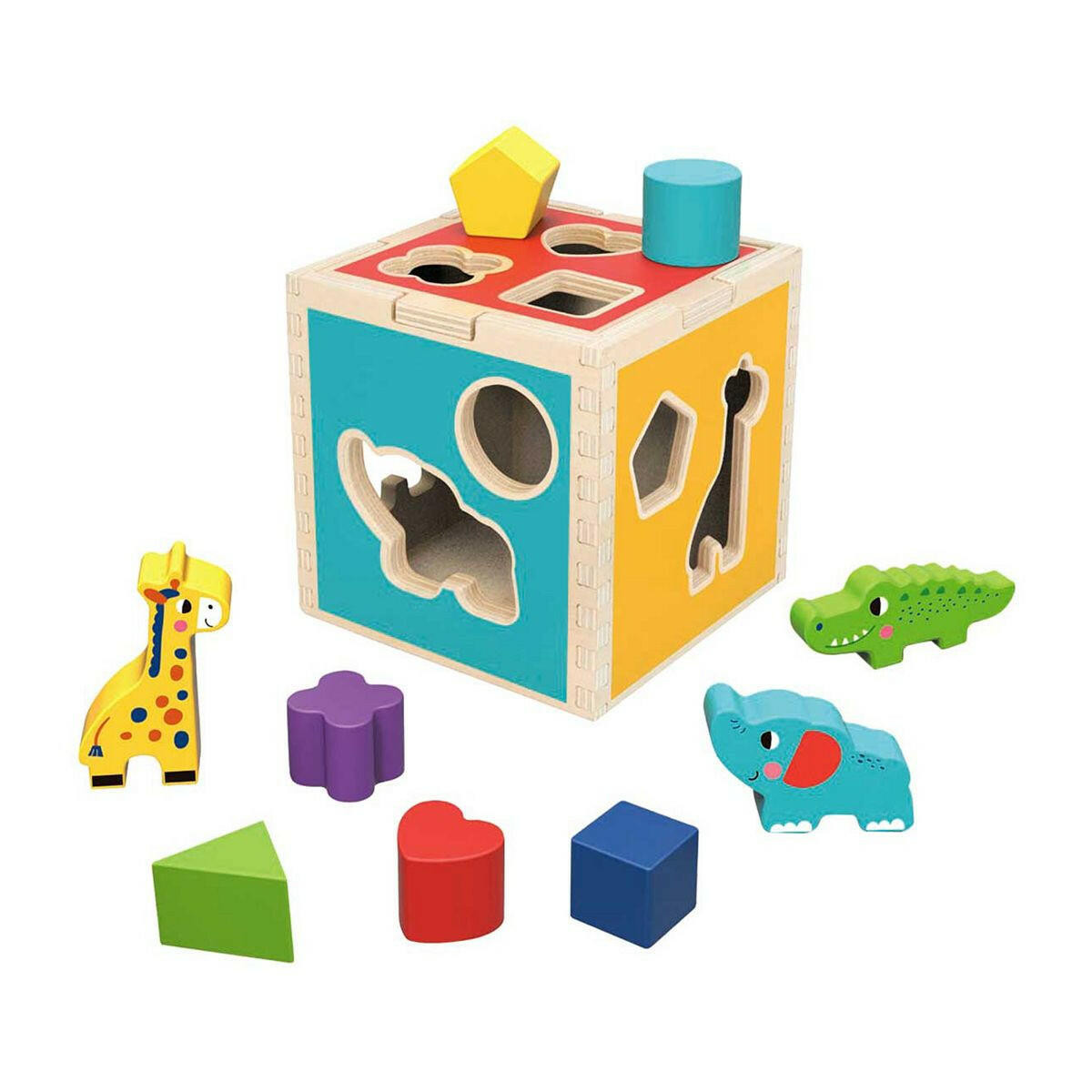Tooky Toy Wooden Animal Shape Sorter GOODS Boots