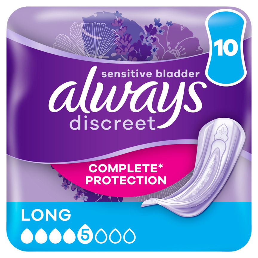 Always Discreet Incontinence Pads  Long for Sensitive Bladder - McGrocer