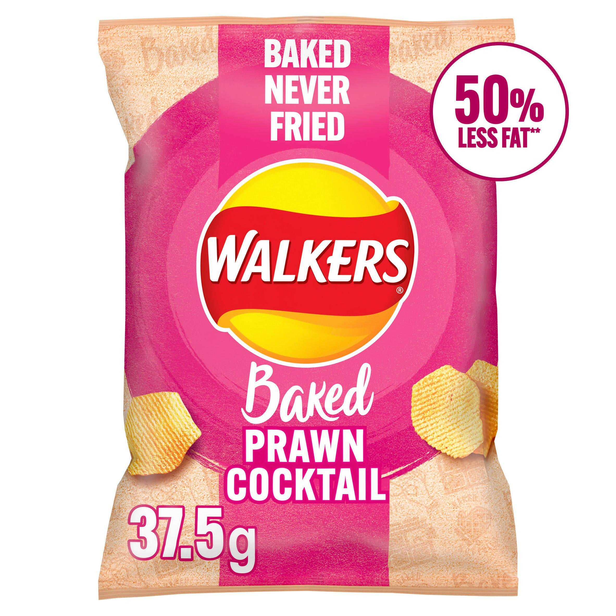 Walkers Oven Baked Prawn Cocktail Flavoured Crisp Snacks 37.5g GOODS Sainsburys