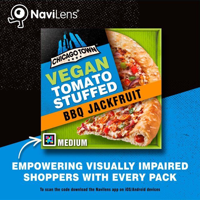 Chicago Town Takeaway Vegan Stuffed Crust Sticky BBQ Jackfruit Medium Pizza 490g - McGrocer
