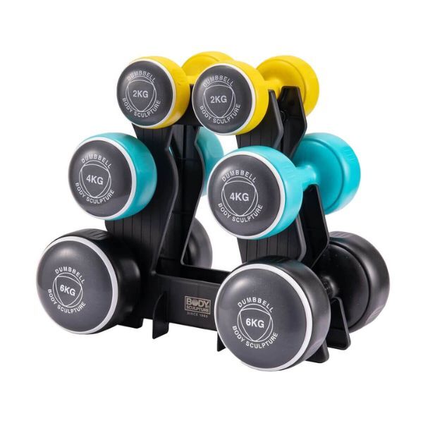 Body Sculpture 24kg Dumbbell Set with Stand - McGrocer