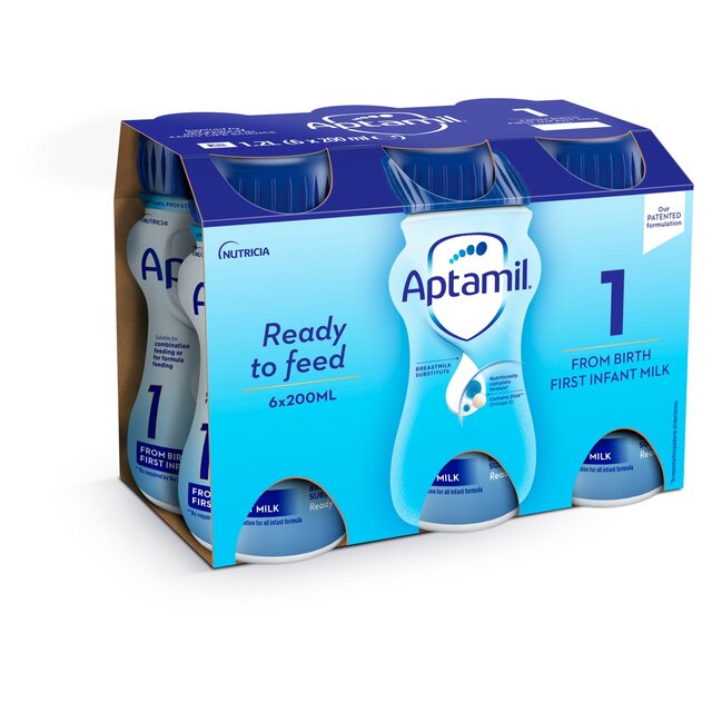 Aptamil 1 First Infant Baby Milk Formula Liquid Ready to Feed from Birth 6 x 200ml - McGrocer