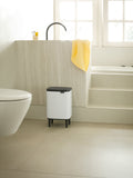 Brabantia White Bo Hi 7L Waste Bin