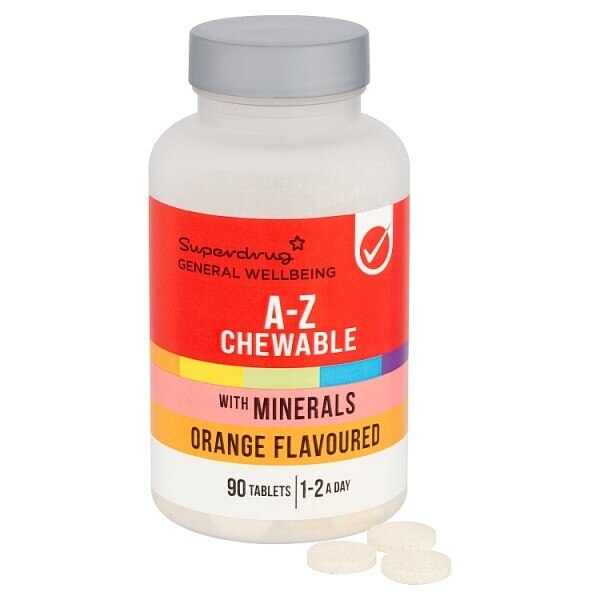 Superdrug Chewable A-Z Multivitamin Tablets 90pk GOODS Superdrug