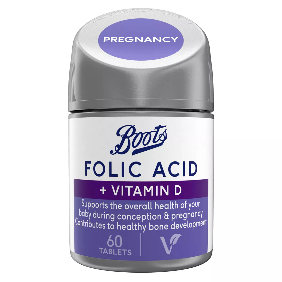 Boots Folic Acid + Vitamin D 60 Tablets (2 month supply) - McGrocer