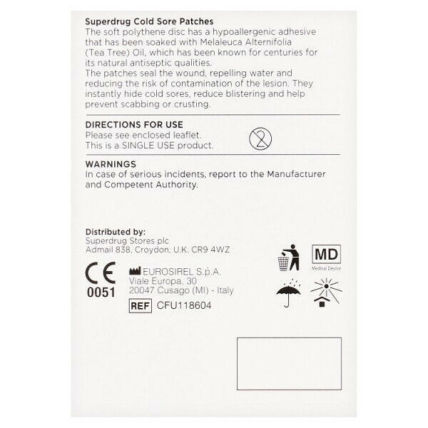 Superdrug Cold Sore Patch with Tea Tree Oil X 10 GOODS Superdrug