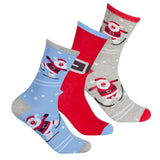 Womens Cotton Rich Festive Socks (3 Pairs) (UK 4-8) GOODS Superdrug Blue/Grey