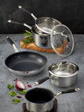 Stellar James Martin Silver Non Stick 5 Piece Saucepan Set