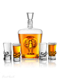 Jeray Skull Glass Liquor Decanter Set