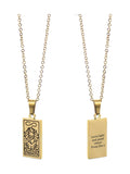 Personalised Strength Tarot Card Necklace by Treat Republic