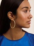 Ted Baker Gold Tone Large Perla Pearl Hoop Earrings
