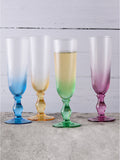 Anton Studio Designs Set of 4 Pink Swirl Champagne Flutes