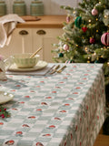 Sage Green Christmas Robin Wipe Clean Table Cloth