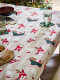 Red Christmas Santa Wipe Clean Tablecloth