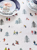 White Christmas Scene Wipe Clean Tablecloth