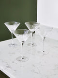 Jasper Conran London Set of 4 Clear Fluted Martini Cocktail Glasses