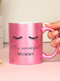 Pink Personalised Eyelashes Glitter Mug by PMC