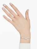 Swarovski Silver Tone Rhodium Plated Crystal Pearl Constella Bangle