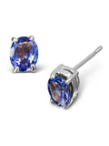 The Diamond Store Purple Studs 0.70ct Tanzanite Stone Earrings 9K in White Gold