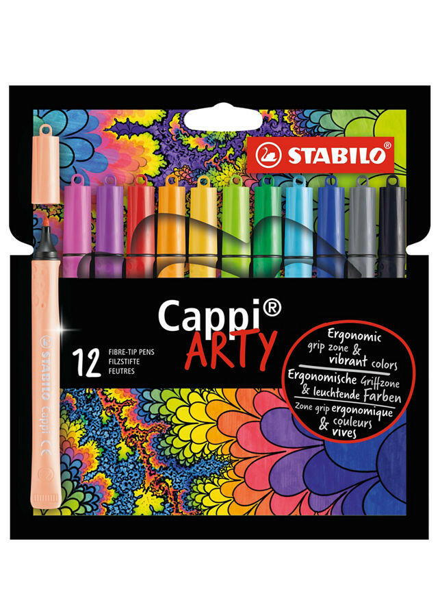 Stabilo Cappi ARTY fibre-tips - Assorted 12pk GOODS ASDA