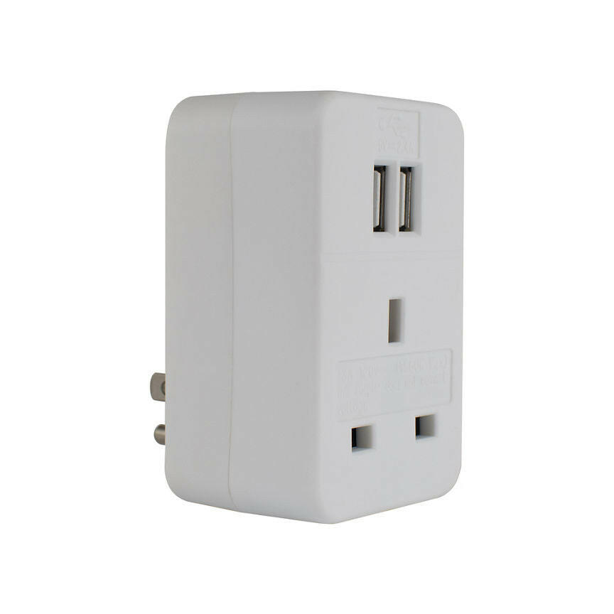 Status USA Travel Adaptor with 2 x USB Ports GOODS ASDA