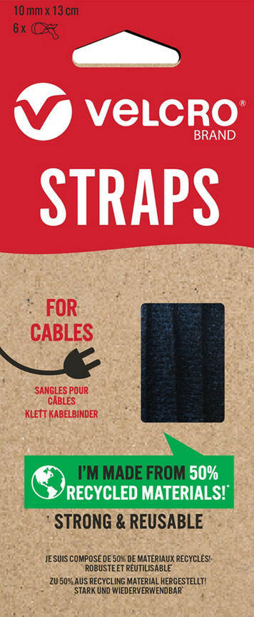 Velcro ECO ONE-WRAP® Straps 10mm x 13cm GOODS ASDA