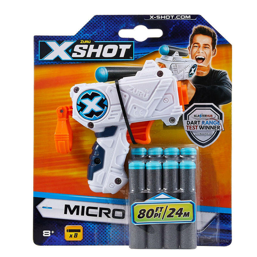 Zuru Excel Micro Foam Dart Blaster (8 Darts) (Age 8+ Years) GOODS ASDA
