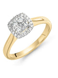 Beaverbrooks 9CT Yellow Gold Diamond Cluster Ring