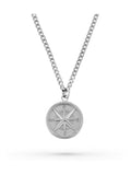 Beaverbrooks Rhodium Silver Plated Compass Mens Pendant