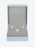 Simply Silver 925 Sterling Silver Cubic Zirconia Besel Heart Necklace Set