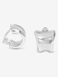 Jon Richard Silver Plated Polished Curved Clip Earrings