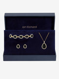 Jon Richard Gold Plated and Jet Pear Drop Trio Set Gift Box