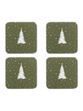 Sophie Allport Set of 4 Forest Green Festive Forest Coasters