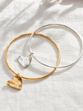 Personalised Fortune Heart Charm Bangle by Posh Totty Designs