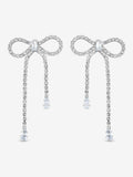 Jon Richard Silver Plated Crystal Statement Bow Drop Earrings