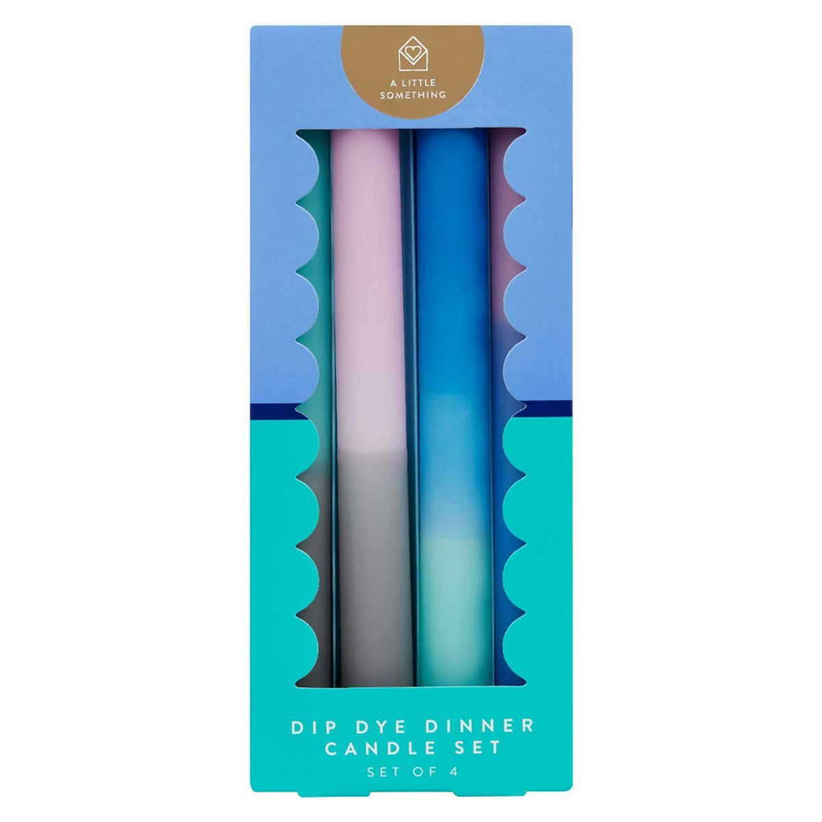 A Little Something Dip Dye Dinner Candles Blue Grey - McGrocer