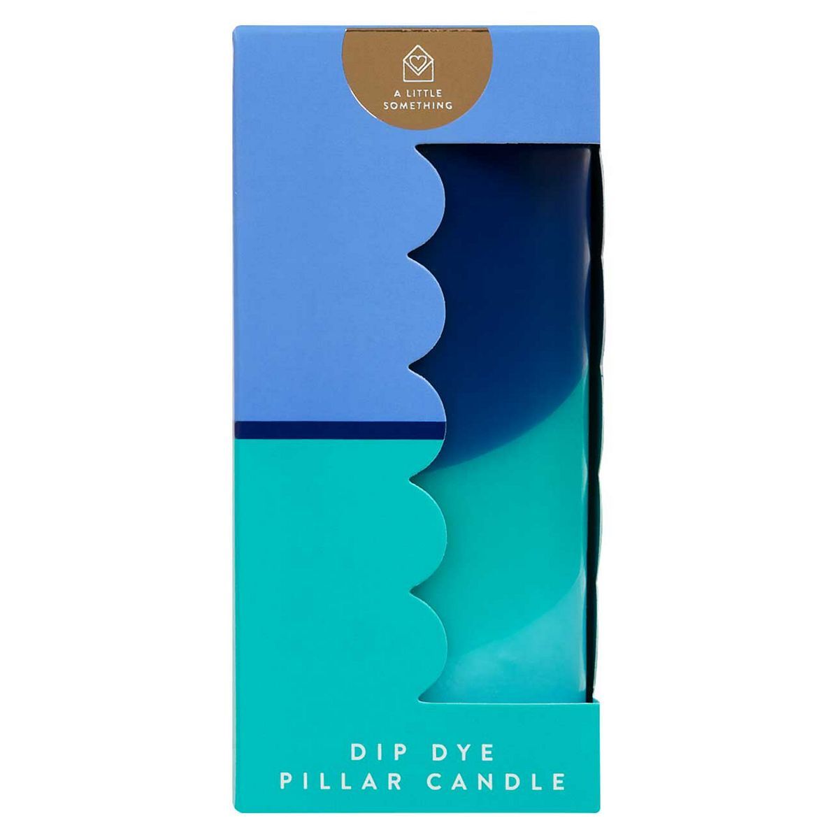 A Little Something Dip Dye Pillar Candle Blue - McGrocer