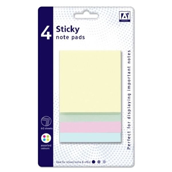 A Star Square Sticky Note Pads (Pack of 4) (20 x 12cm) - McGrocer