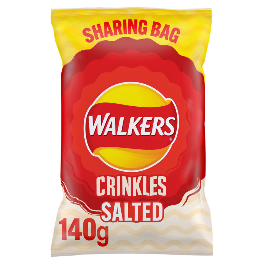 Walkers Crinkles Simply Salted Sharing Bag Crisps 140g GOODS ASDA