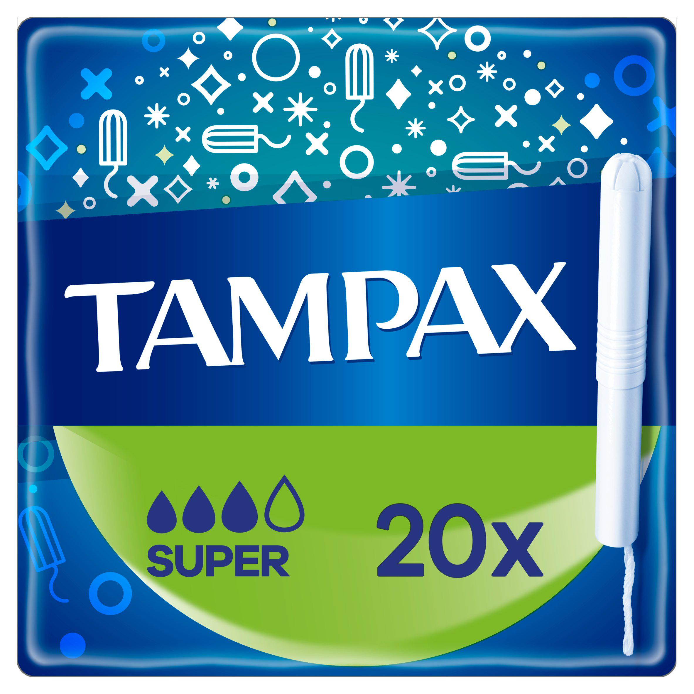 Tampax Super Tampons Applicator Cardboard x20 feminine care Sainsburys