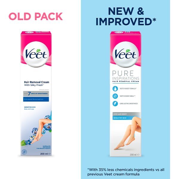 Veet Pure Hair Removal Cream Legs & Body Sensitive 200ml GOODS Superdrug