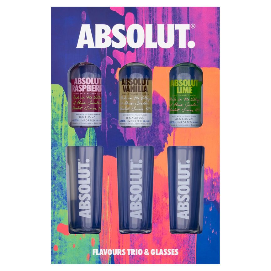 Absolut Flavours Trio & Glasses - McGrocer