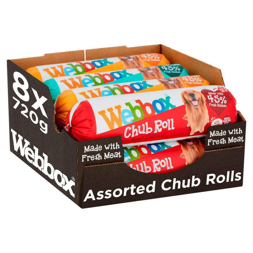 Webbox 8 Assorted Chub Rolls Dog Food & Accessories ASDA