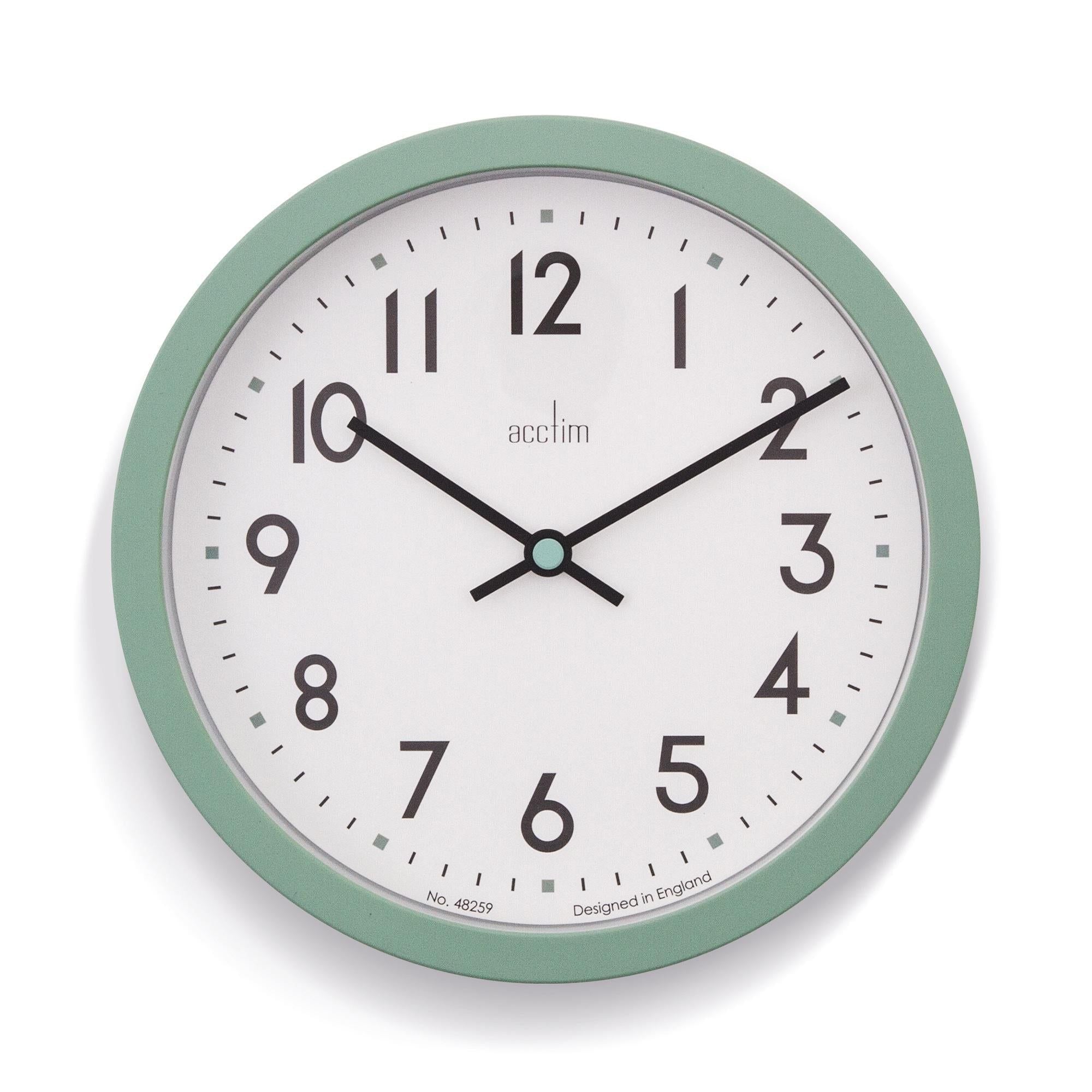 Acctim Elstow Analogue Wall Clock - Green - McGrocer